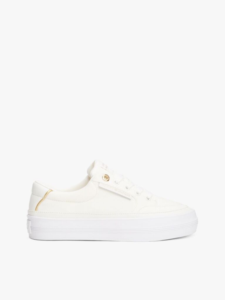 Beige Contrast Trim Trainers  Women