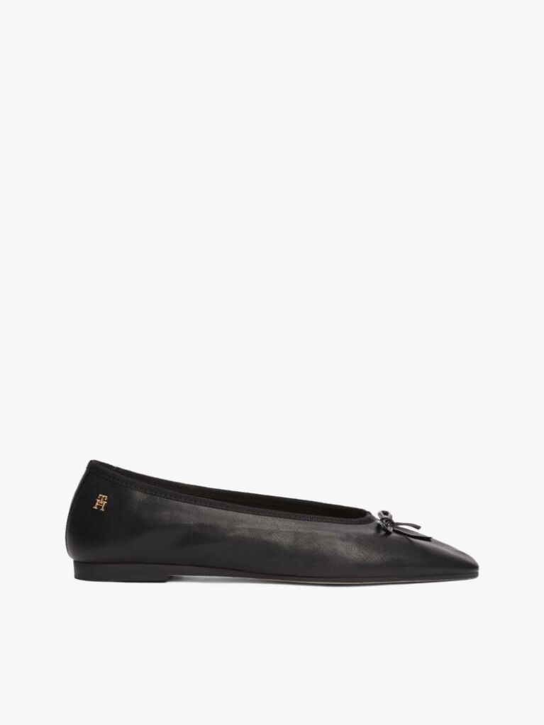 Black TH Monogram Leather Ballerinas  Women