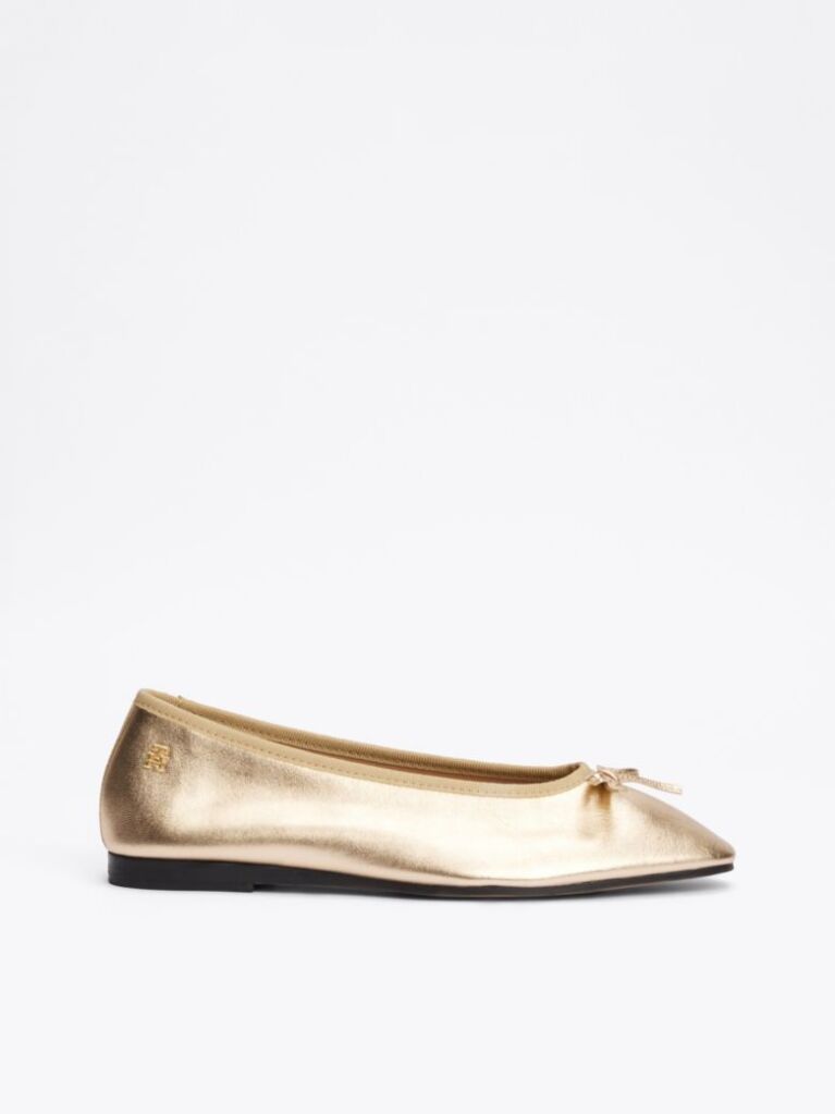 Gold Metallic Leather Ballerinas  Women