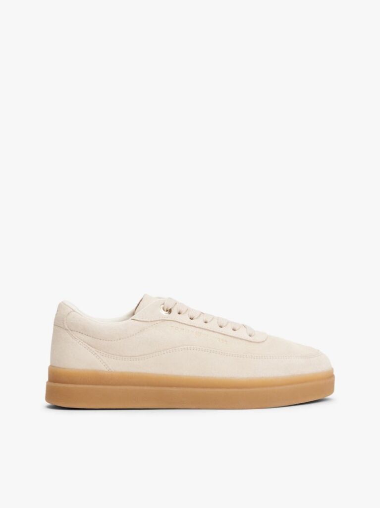 Μπεζ Σουέτ Sneakers Με Ανάγλυφες Λεπτομέρειες  Γυναίκες