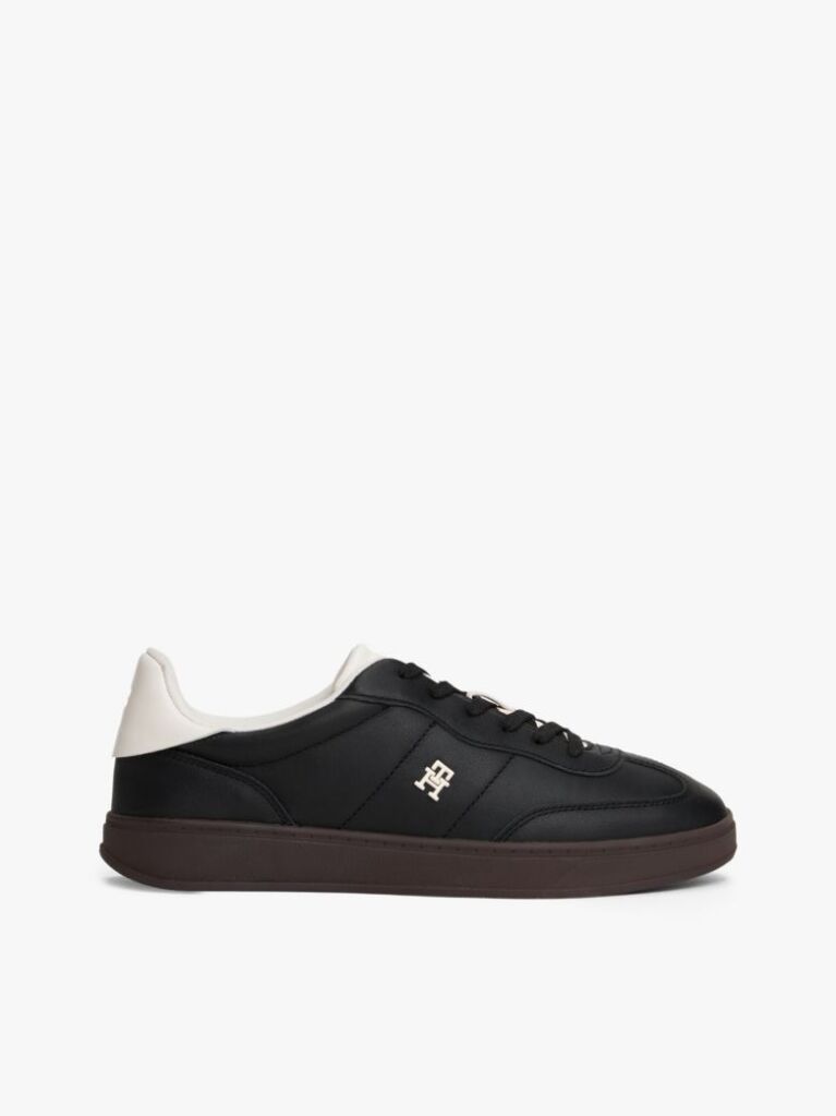 Black Heritage Shiny Leather Trainers  Women