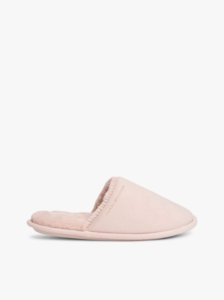 Pink Microsuede Logo Slippers  Women