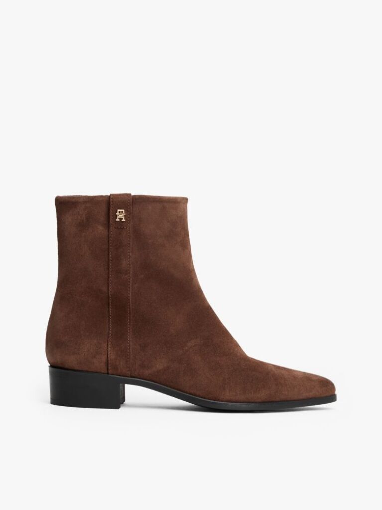 Brown Suede Pointed Toe Ankle Boots  Women