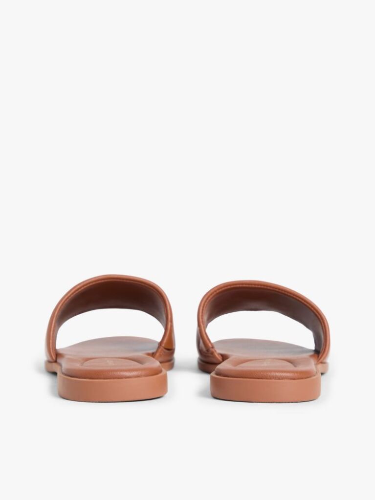 Brown Leather TH Monogram Strap Mules  Women