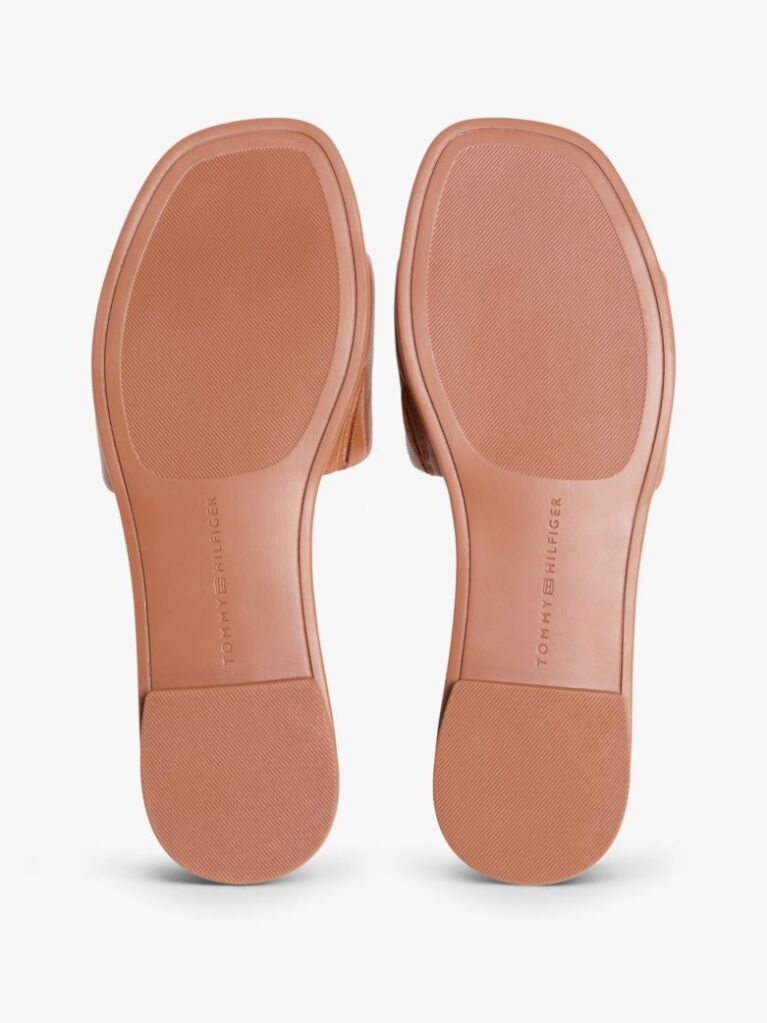 Brown Leather TH Monogram Strap Mules  Women