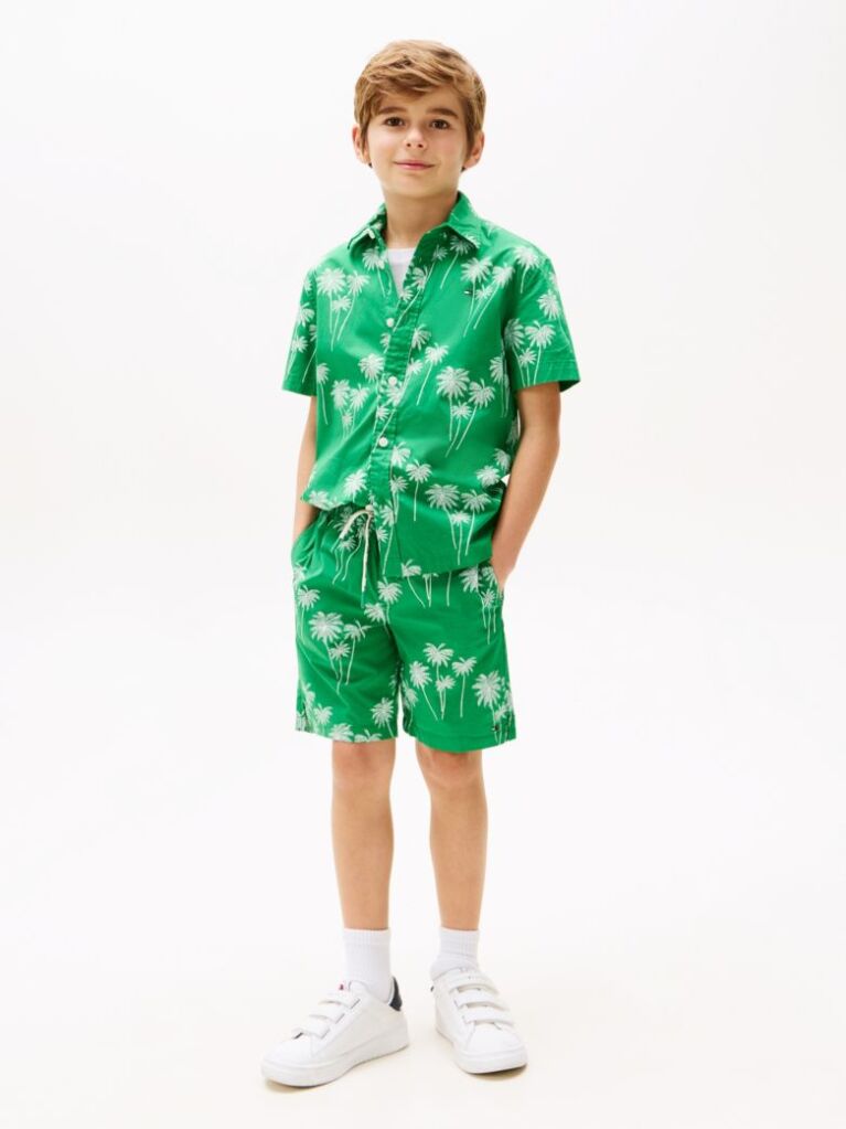 Multi Floral Print Poplin Shorts  Boys