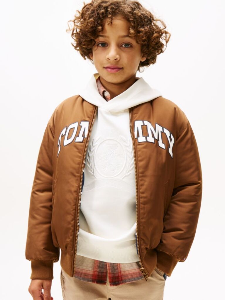 Brown Varsity Reversible Relaxed Bomber Jacket  Boys