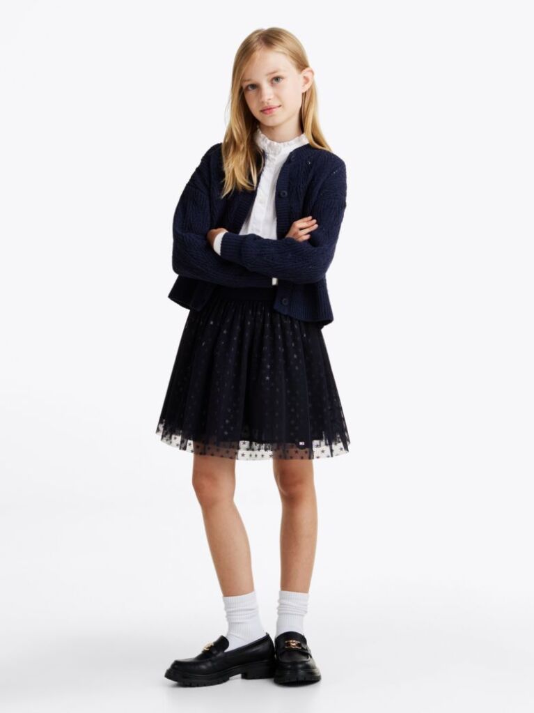 Blue Metallic Star Tulle Skirt  Girls