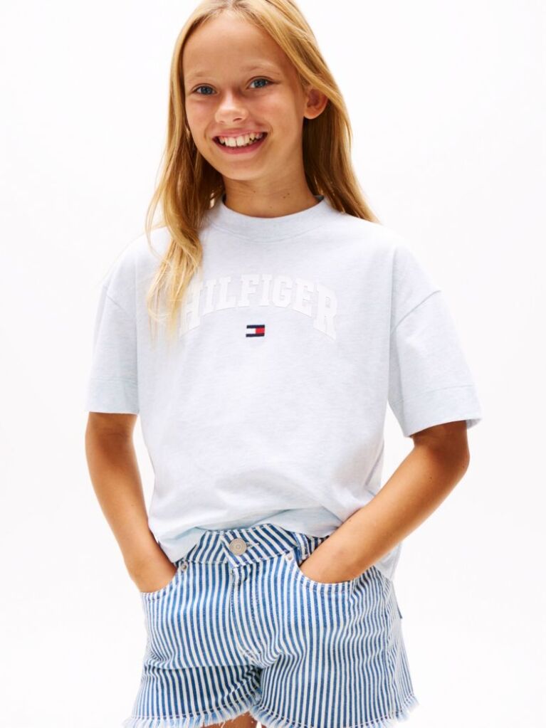 Blue Varsity Logo Mélange T-Shirt  Girls