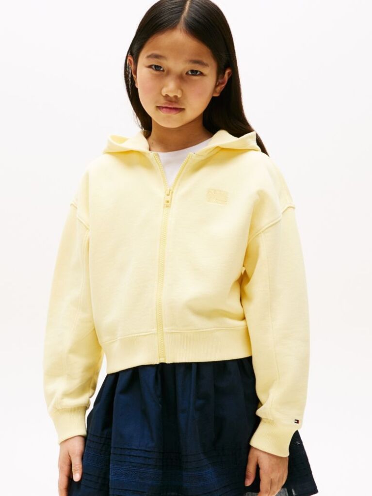 Yellow Relaxed Zip-Thru Hoody  Girls