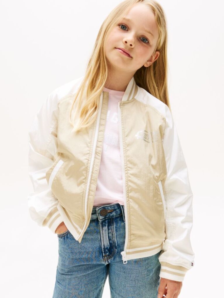 Multi Back Logo Relaxed Bomber Jacket  Girls