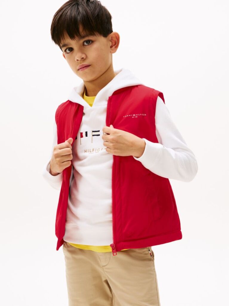 Red Ultra Light Padded Packable Gilet  Kids Unisex