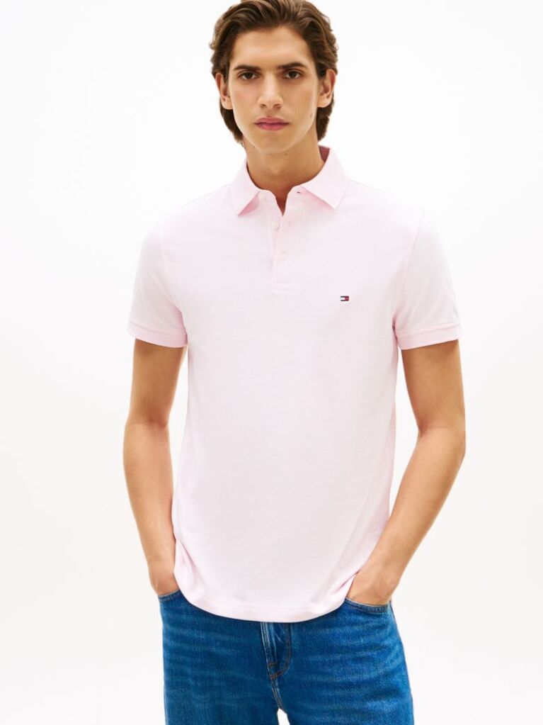 Pink 1985 Organic Cotton Slim Fit Polo  Men