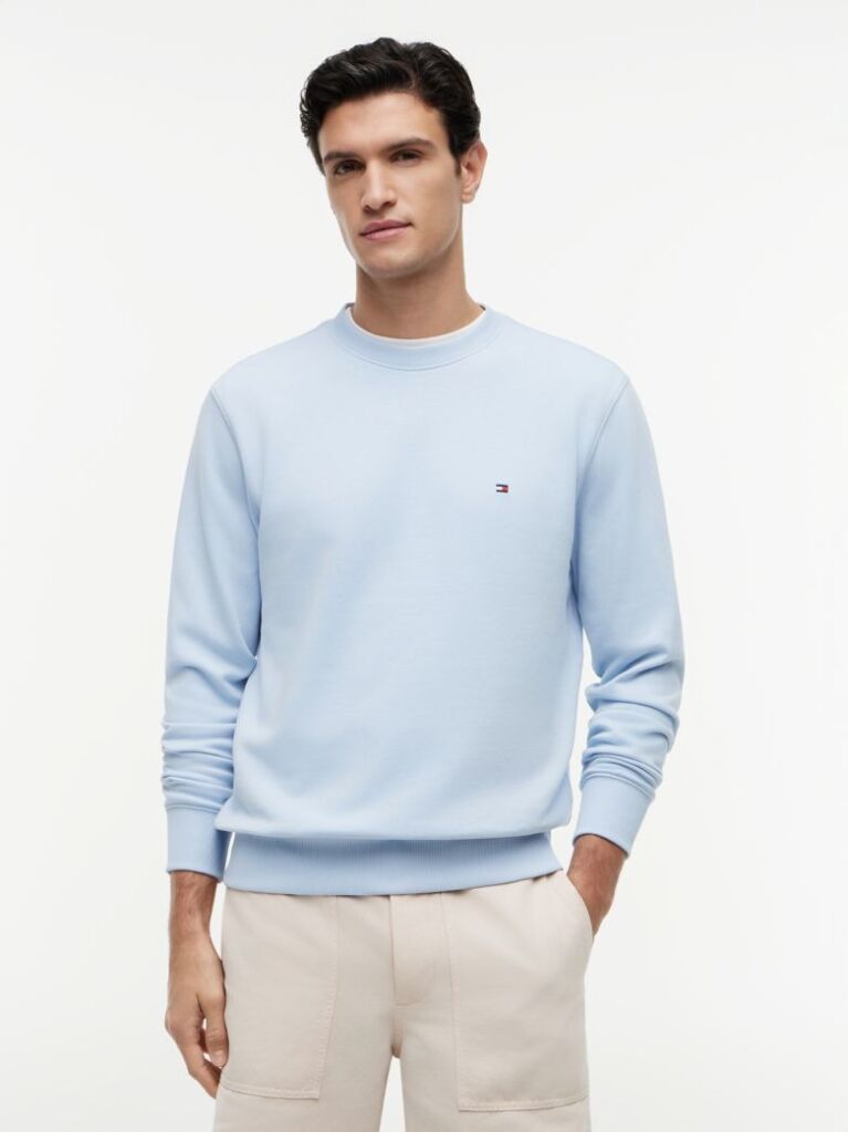 Blue Terry Crew Neck Sweatshirt  Men
