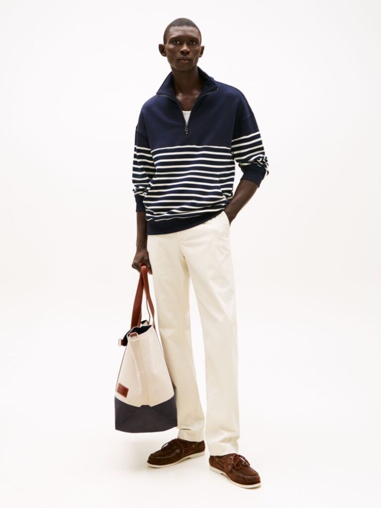 White Denton Stretch Cotton Straight Chinos  Men