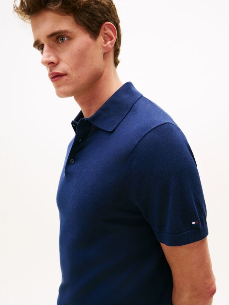 Blue Smart Casual Regular Fit Polo Shirt  Men