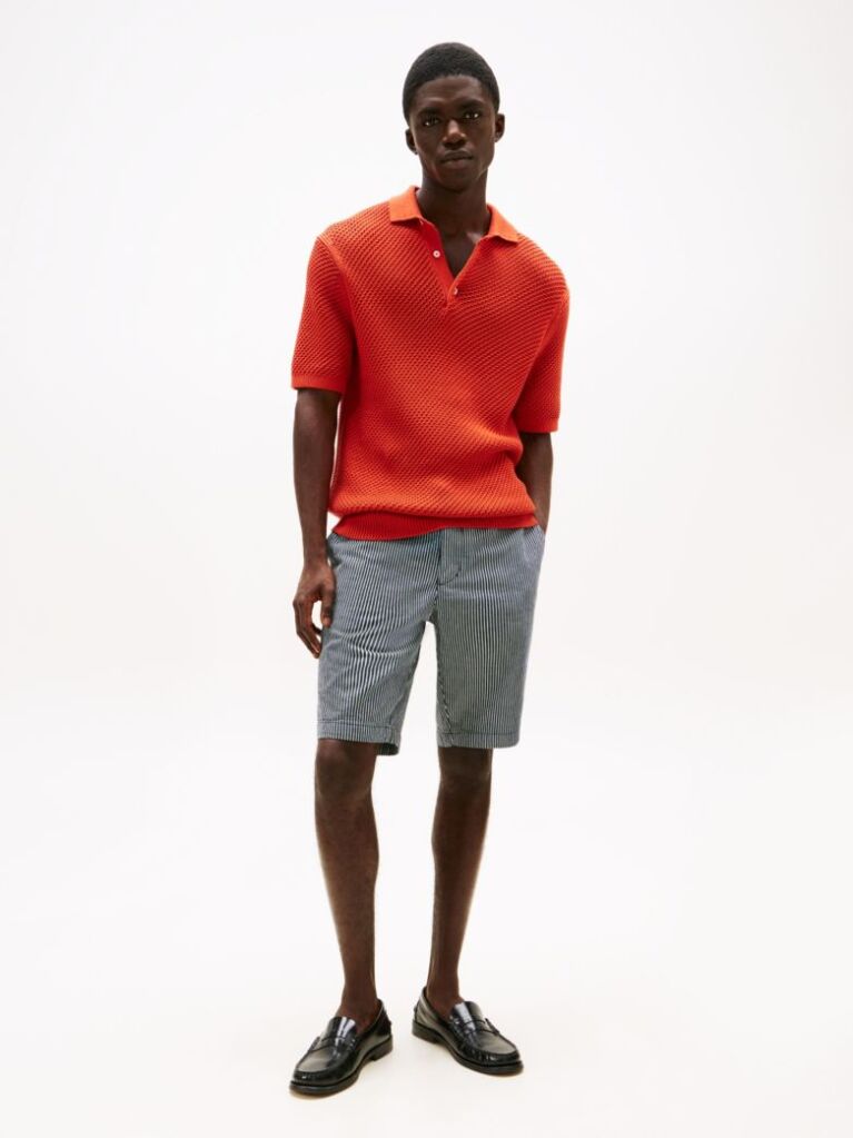 Blue Harlem Relaxed Stripe Bermuda Shorts  Men