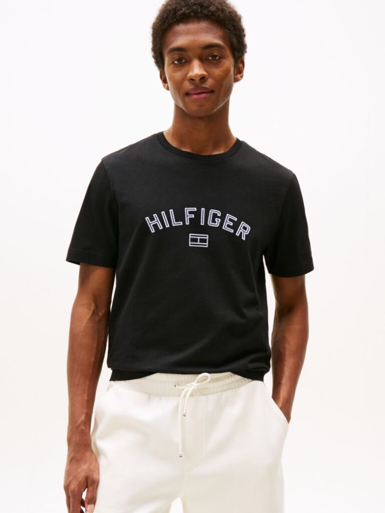 Black Hilfiger Flock Tee  Men