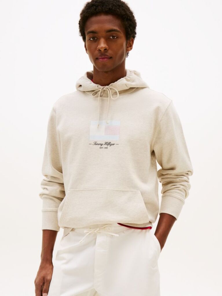 Μπεζ Hoodie Με Σημαιάκι  Άνδρες