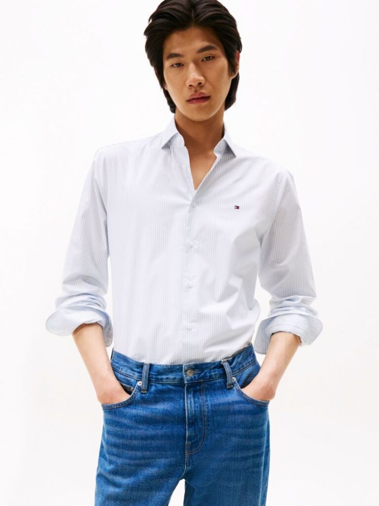 Blue Pop Stripe Shirt  Men