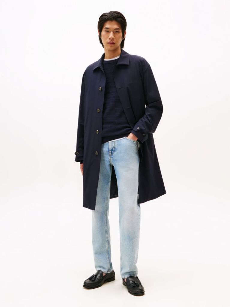 Blue Denton Faded Straight Leg Jeans  Men