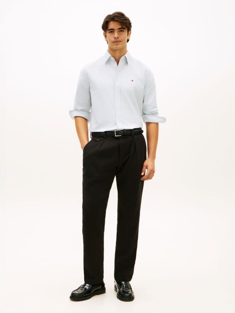 Black Harlem Tapered Pleated Twill Trousers  Men