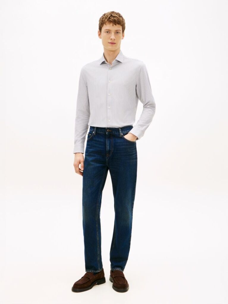 Blue Mercer Whiskered Regular Straight Leg Jeans  Men