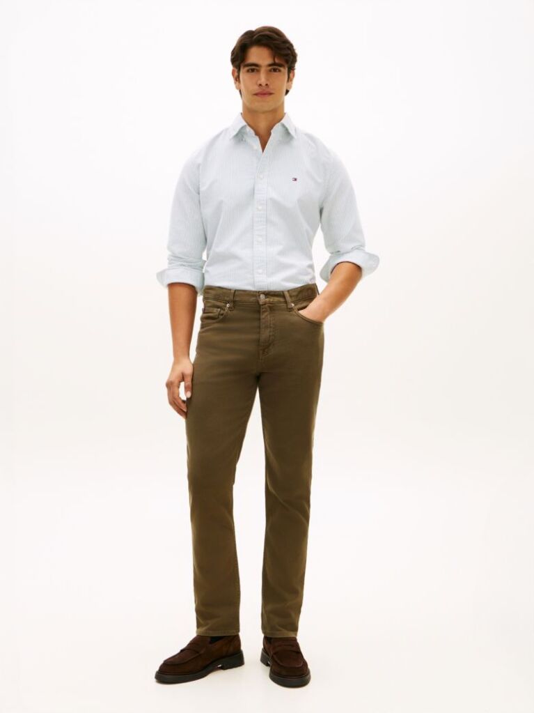 Green Denton Washed Straight Jeans  Men