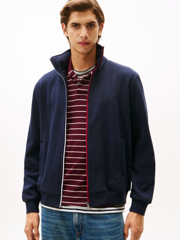 Blue Signature Tape Zip-Thru Jumper  Men