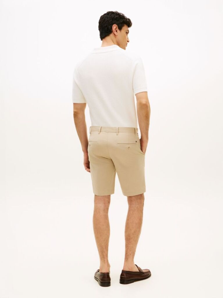 Beige Denton Belted Twill Slim Bermuda Shorts  Men