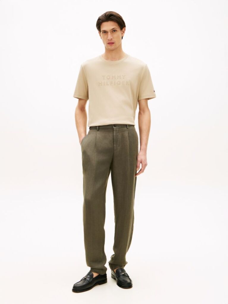 Beige Tonal Logo Interlock Knit T-Shirt  Men