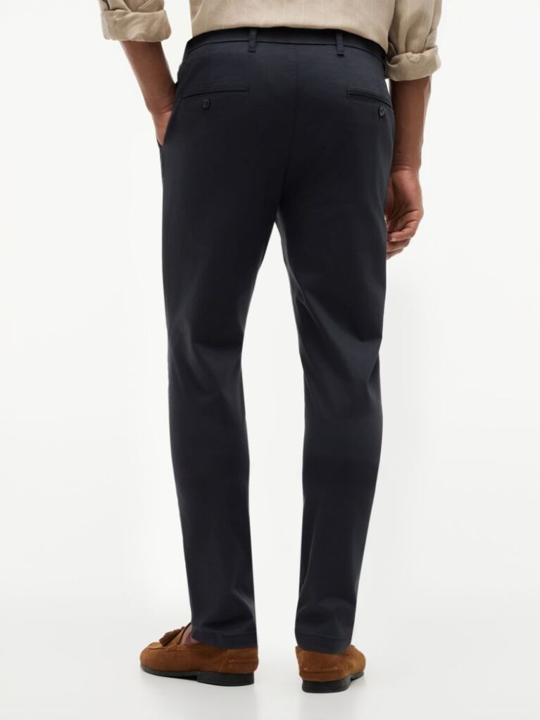 Blue Bleecker Slim Printed Structured Chinos  Men