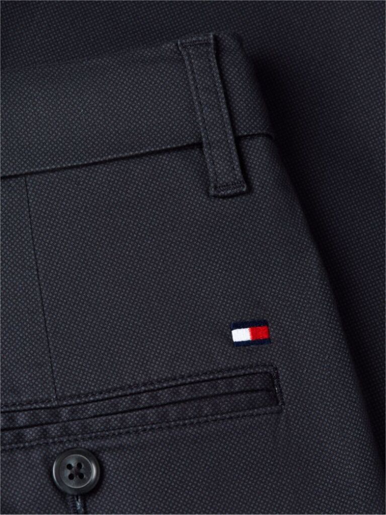Blue Bleecker Slim Printed Structured Chinos  Men