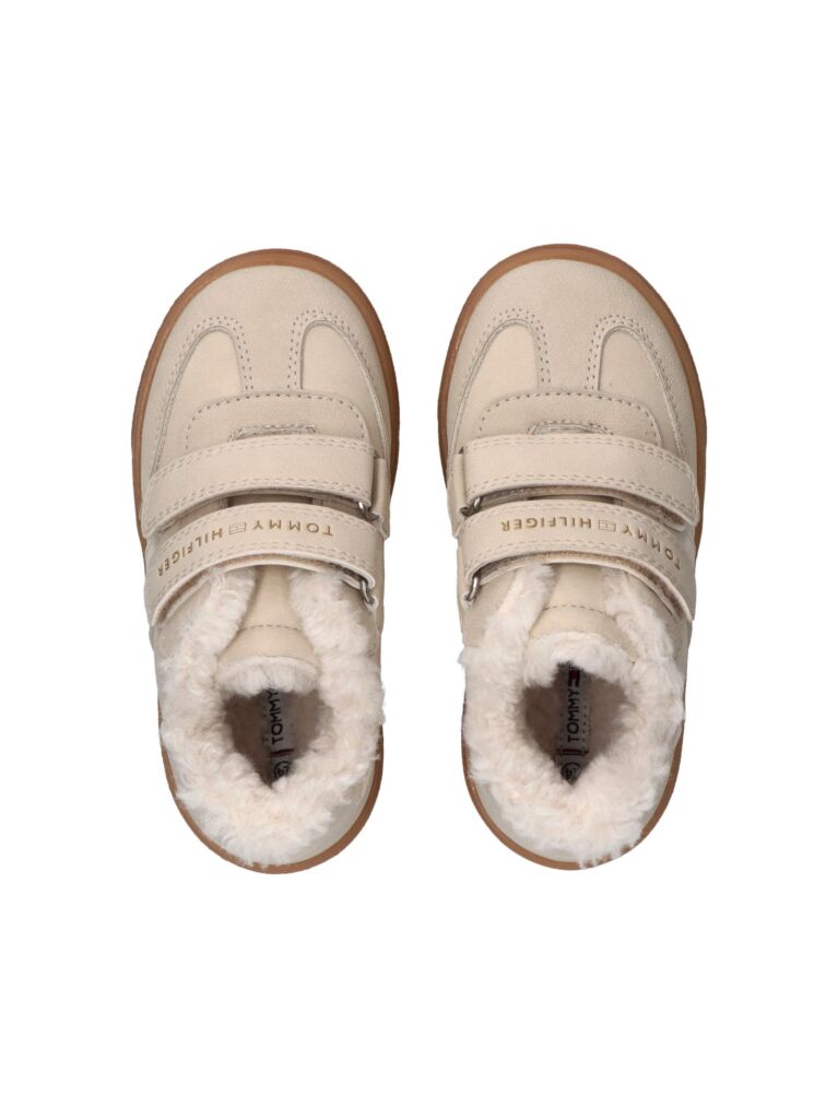 Beige Teddy Lined Velcro Sneakers  Girls