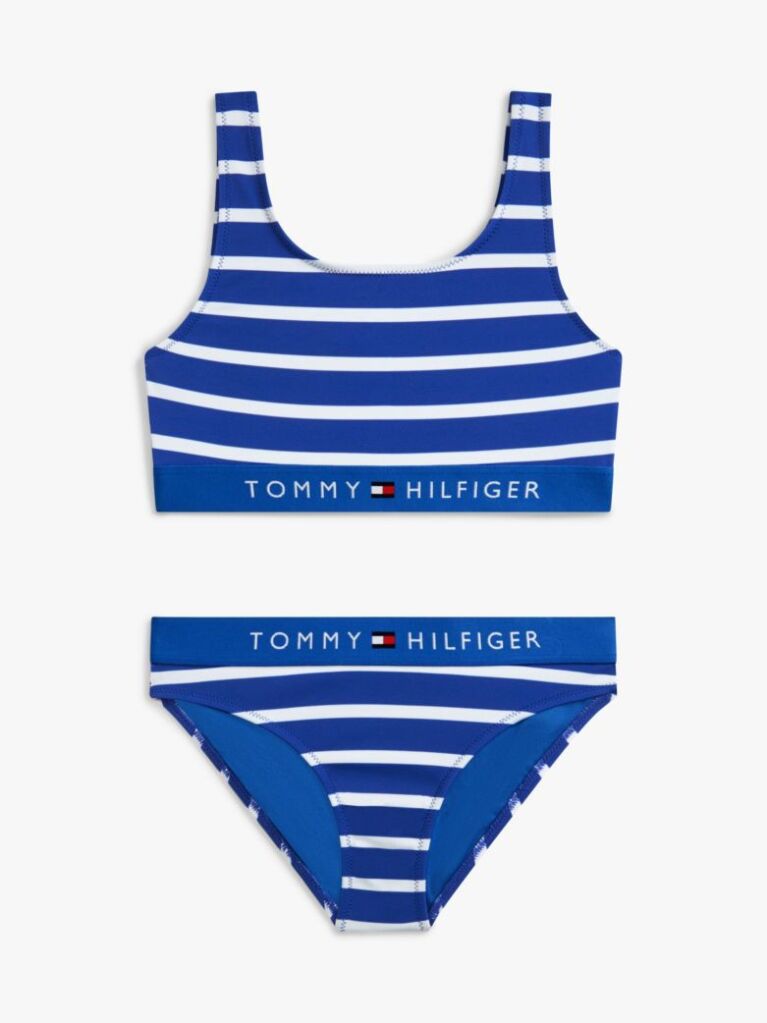 Multi Original Logo Print Bralette Bikini Set  Girls