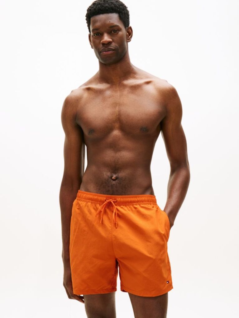 Orange Essential Mid Length Swim Shorts  Men