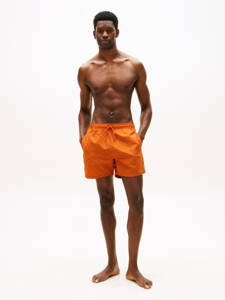 Orange Essential Mid Length Swim Shorts  Men