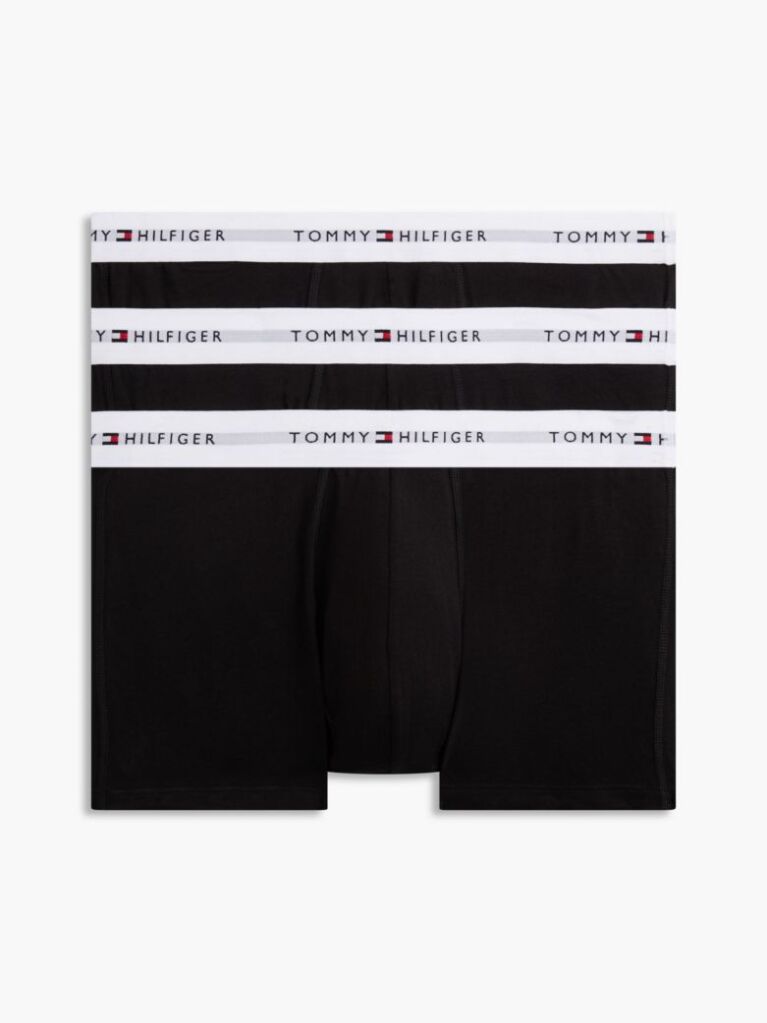 Black 3-Pack Signature Repeat Logo Waistband Trunks  Men