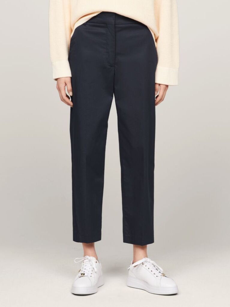 Blue Slim Fit Straight Leg Chinos  Women