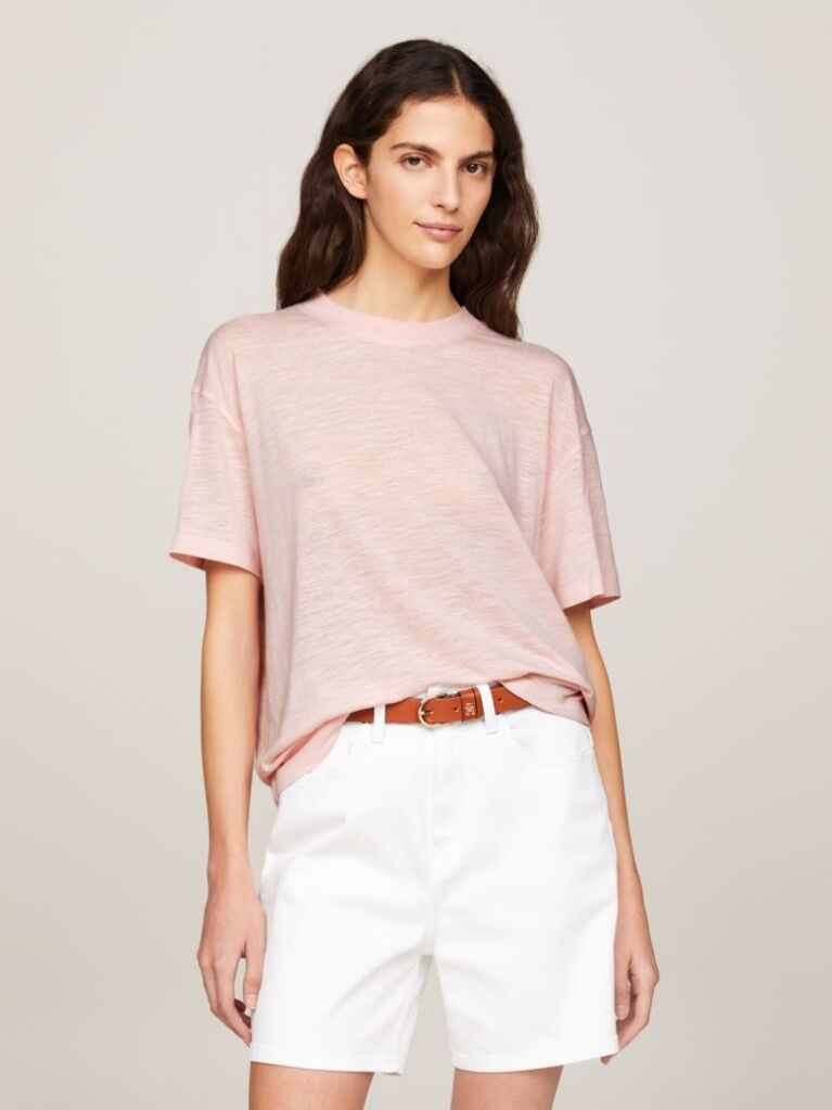 Pink Crew Neck Relaxed T-Shirt  Women