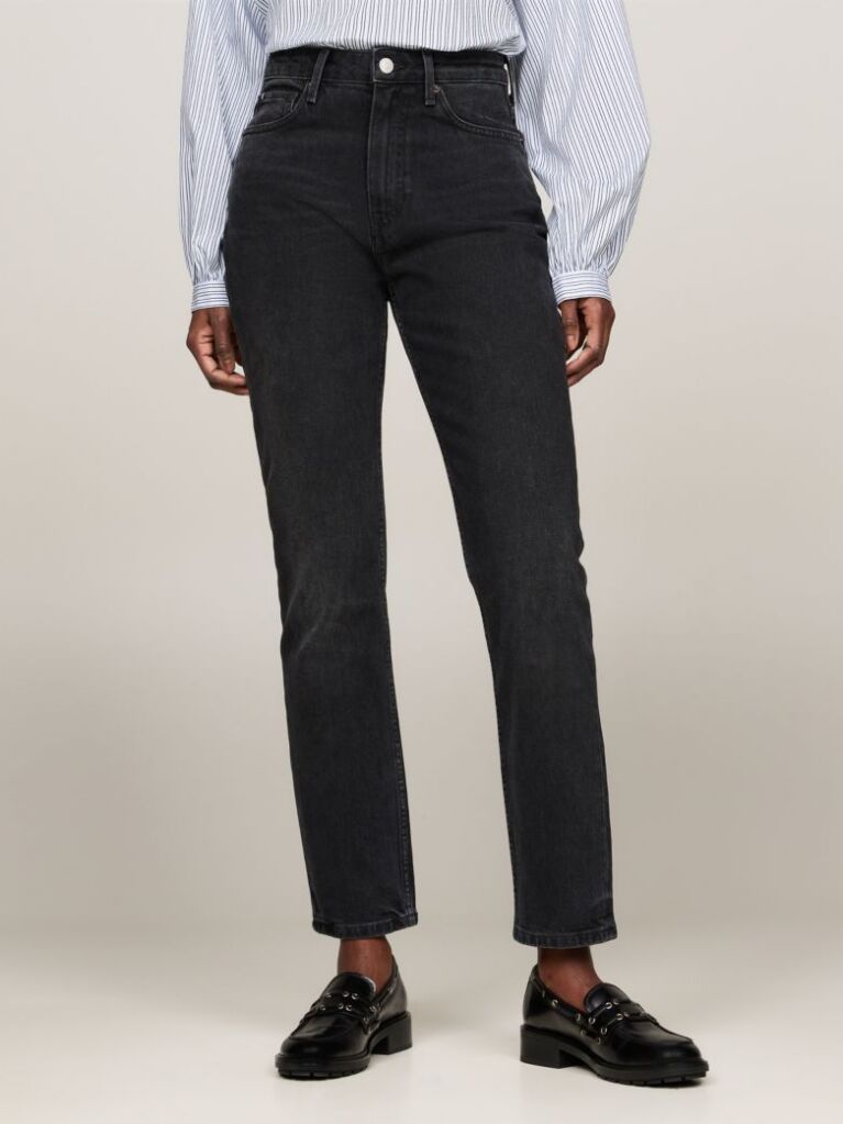 Black High Rise Slim Ankle Jeans  Women