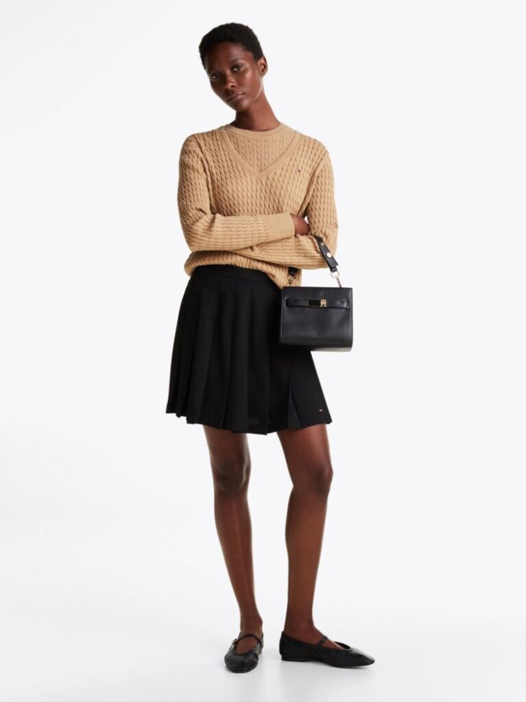 Black Pleated Mini Skirt  Women