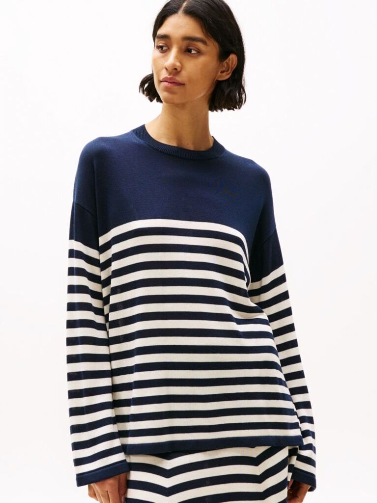 Multi Relaxed Crew Neck Jumper With Silk  Women