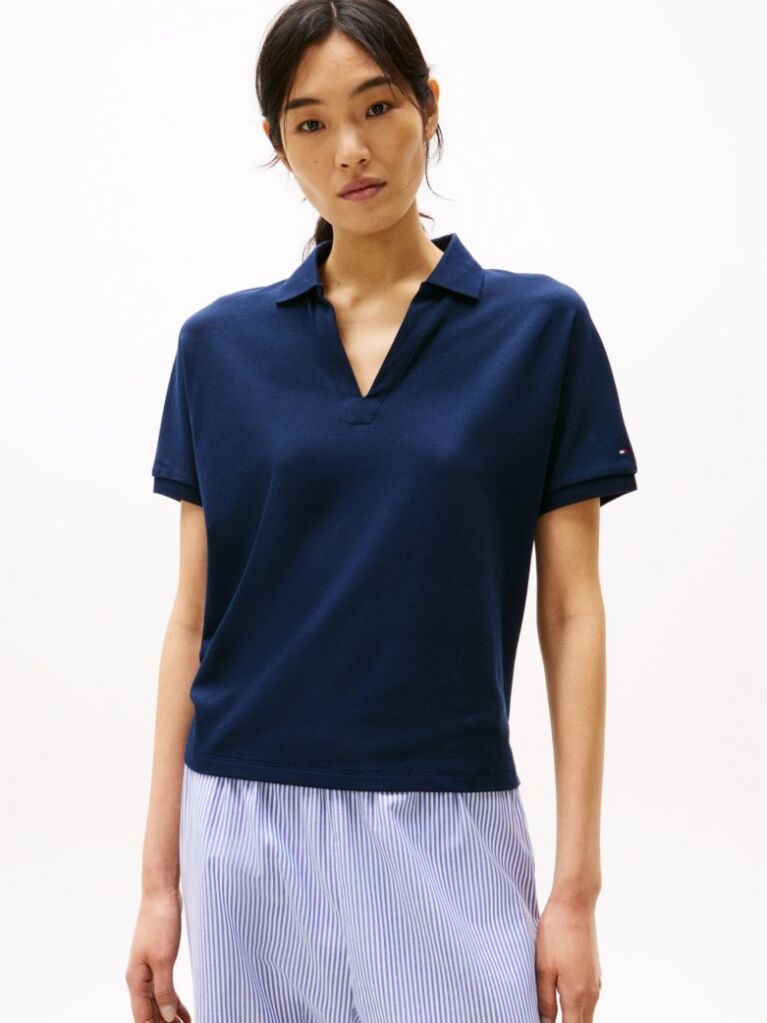 Blue Relaxed Polo Shirt  Women