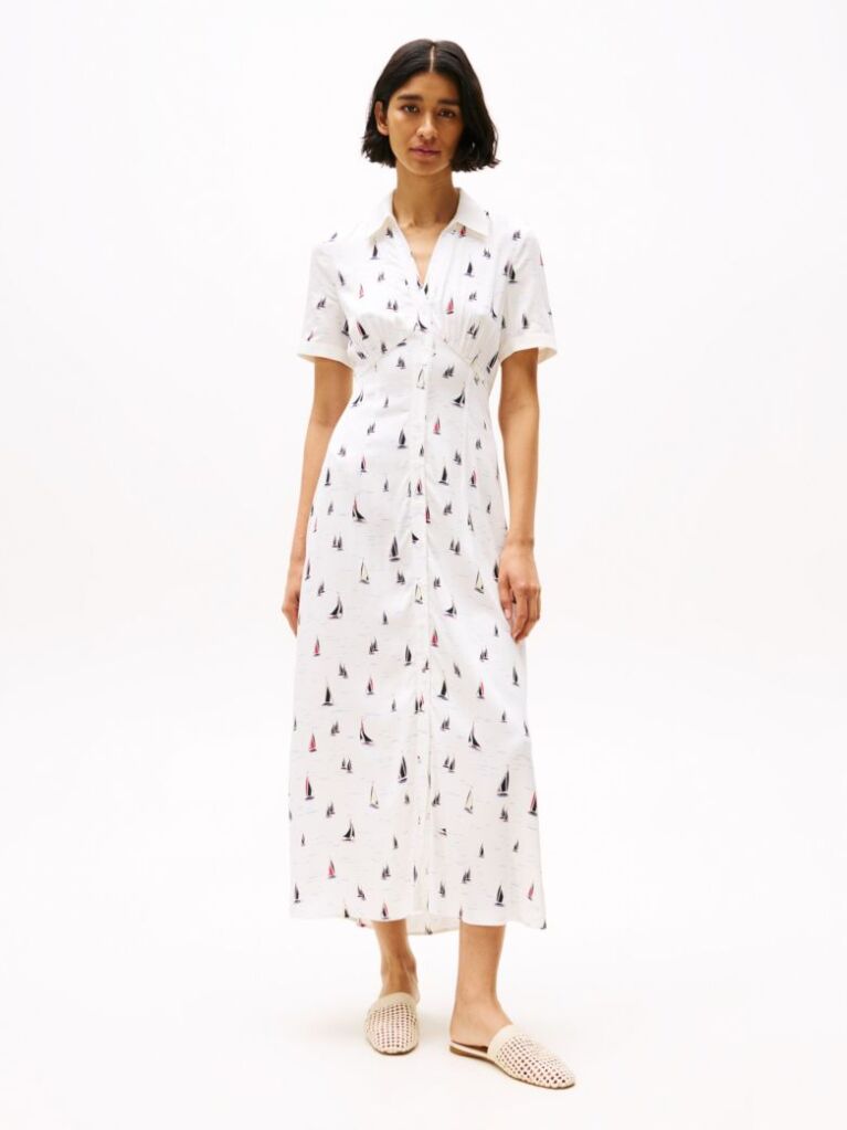 Multi Print Cut Out Maxi Shirt Dress  Women