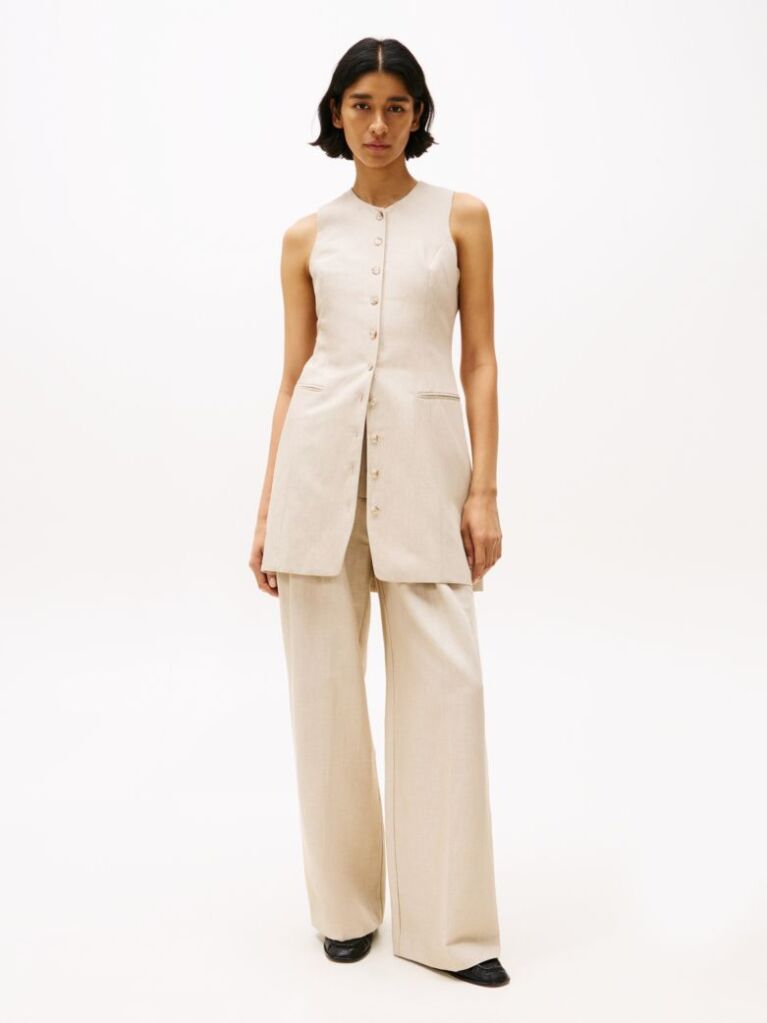 Beige Relaxed Straight Leg Pants  Women