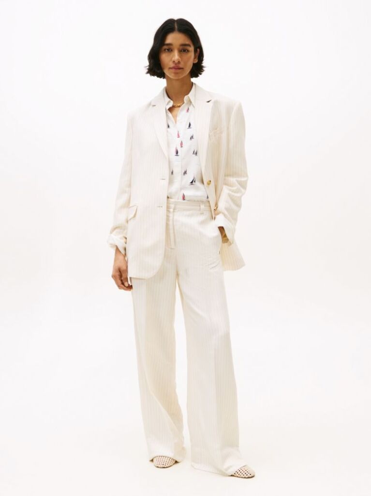 Multi Wide Leg Trousers With Linen  Women