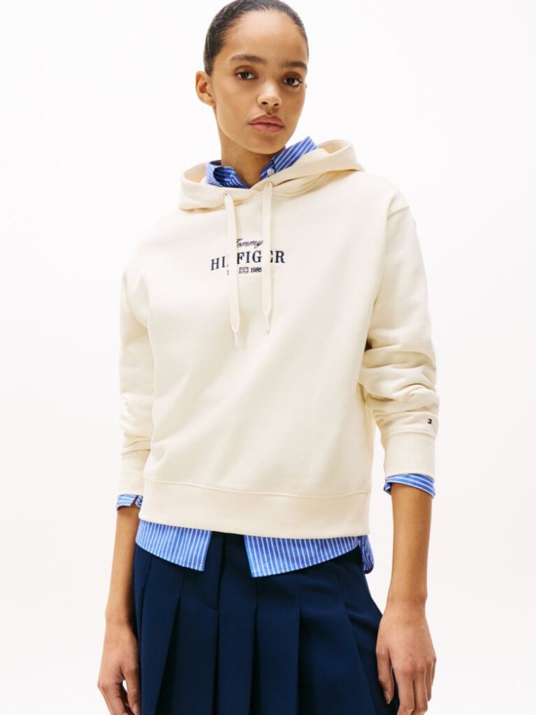 Μπεζ Hoody Με Κεντητό Σημαιάκι  Γυναίκες