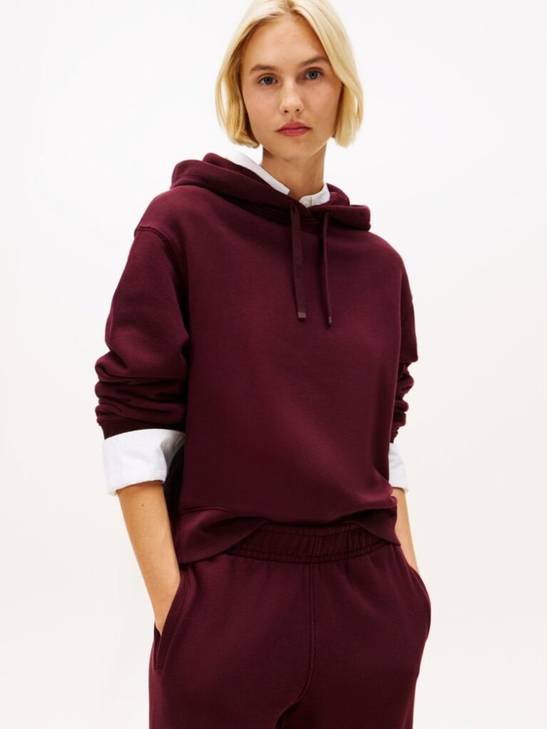 Κόκκινο Hoody Με Κεντητό Λογότυπο Και Κορδόνι  Γυναίκες