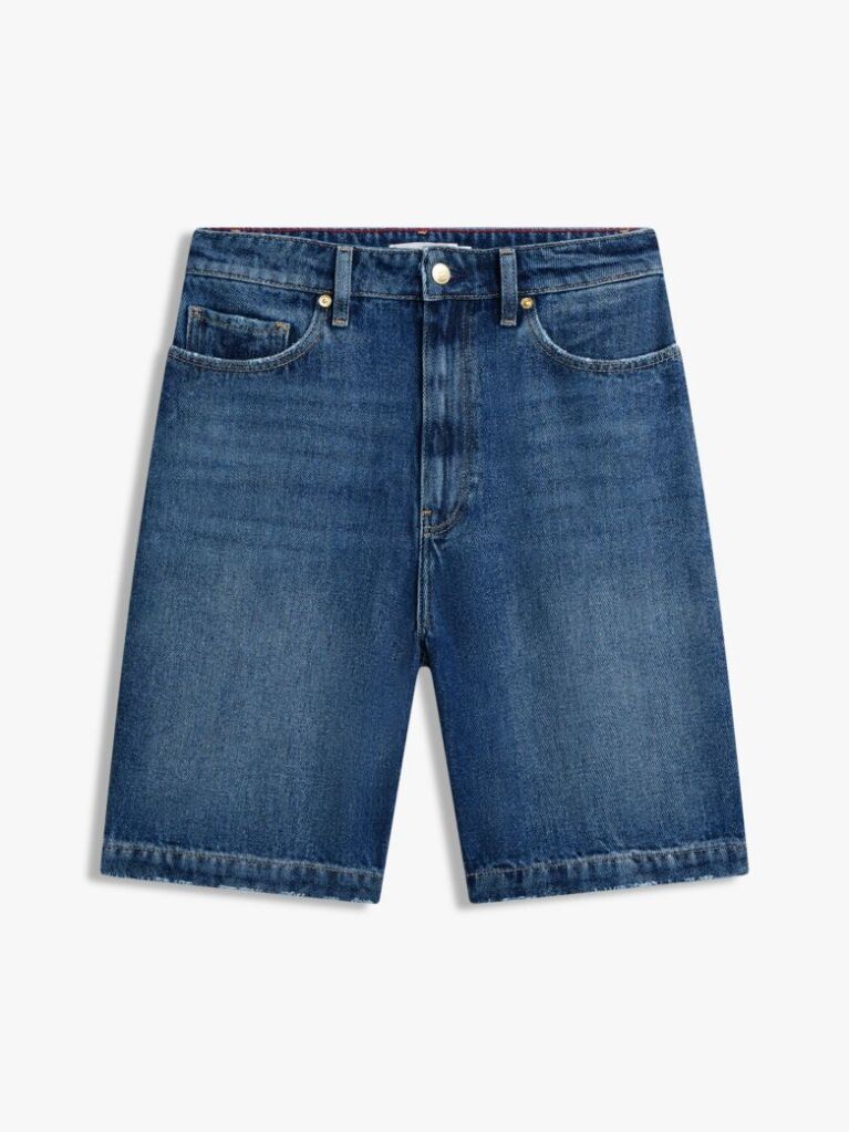 Blue Denim Relaxed Bermuda Shorts  Women